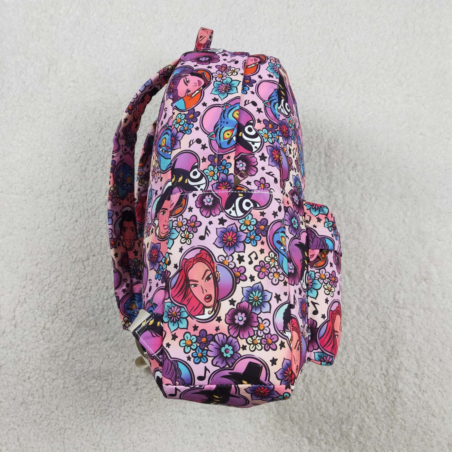 RTS NO MOQ BA0384 Kids Girls Floral Backpack Purple Trendy School Bag