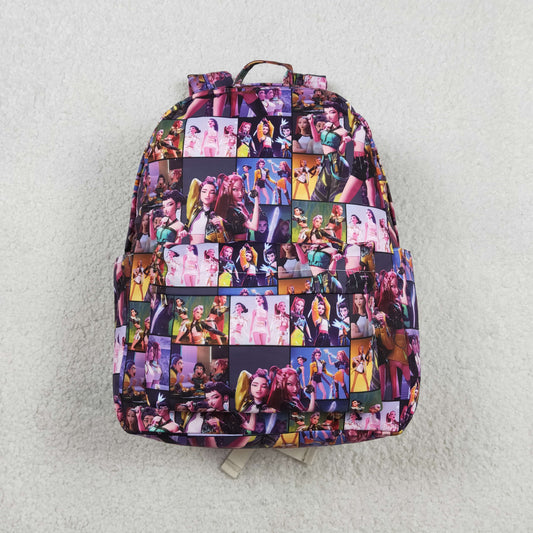 RTS NO MOQ BA0386Kids Girls Purple Backpack School Bag for Children
