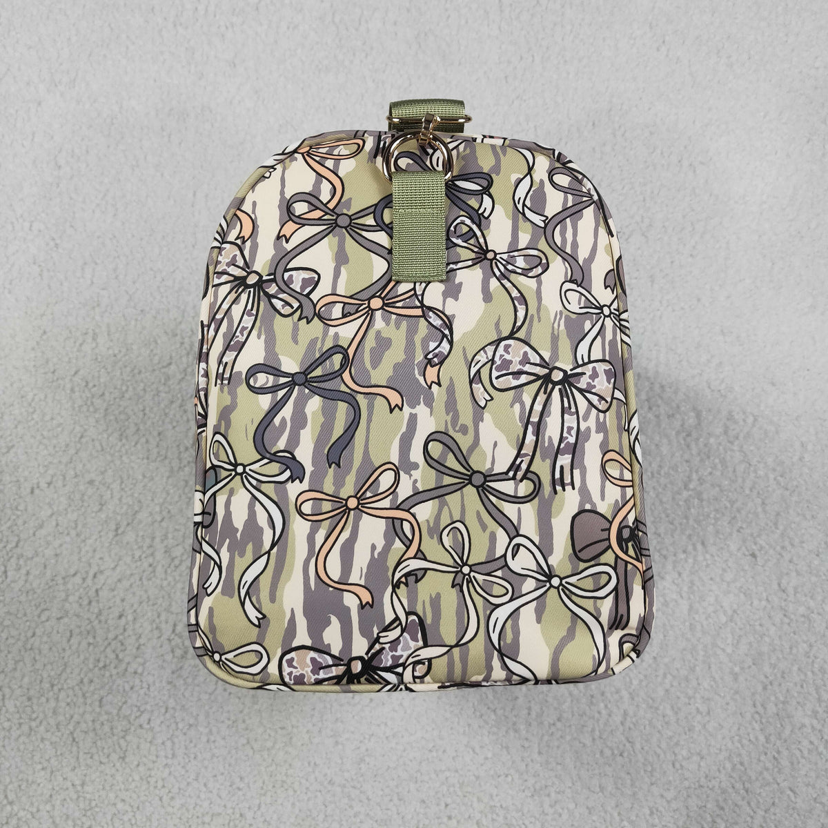 NEW RTS NO MOQ Bags BA0392 Adult Women Camo Bow Print Duffle Green Strap Bag
