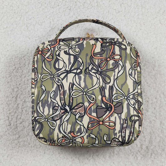 RTS NO MOQ BA0393 Little Kids Southern Olive Camo Bow Lunch Bags
