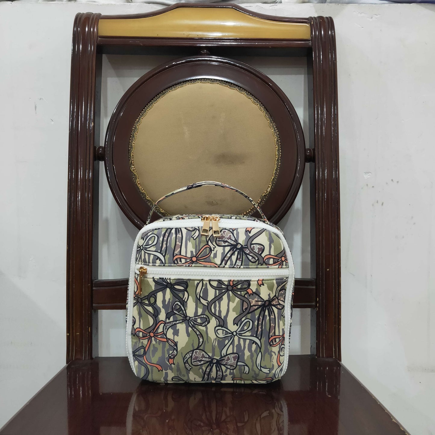 RTS NO MOQ BA0393 Little Kids Southern Olive Camo Bow Lunch Bags
