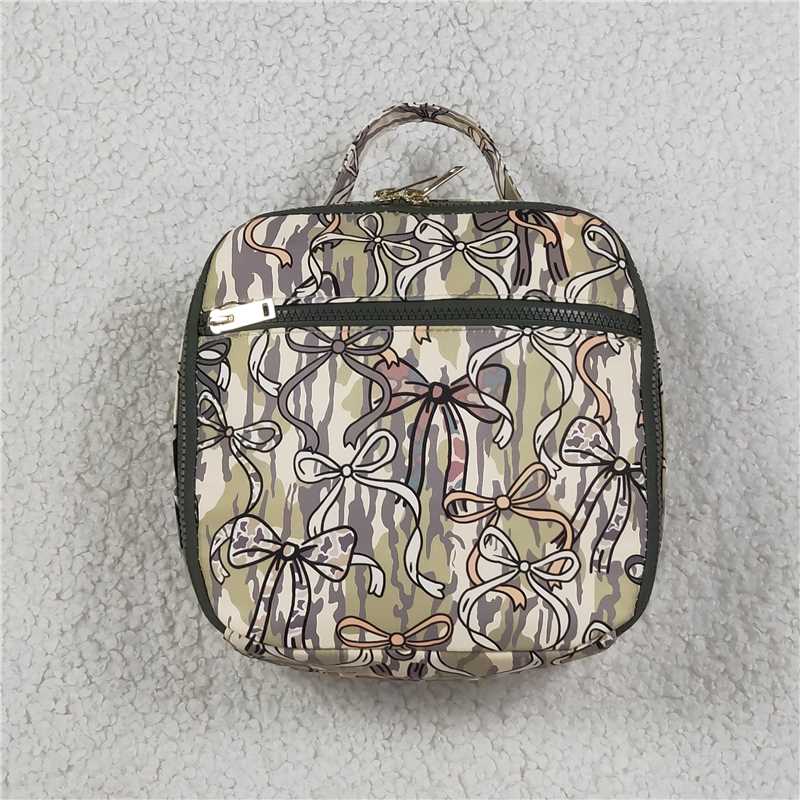 RTS NO MOQ Sibling Bags Baby Kids Olive Camo Bows Backpacks Bags Boxes