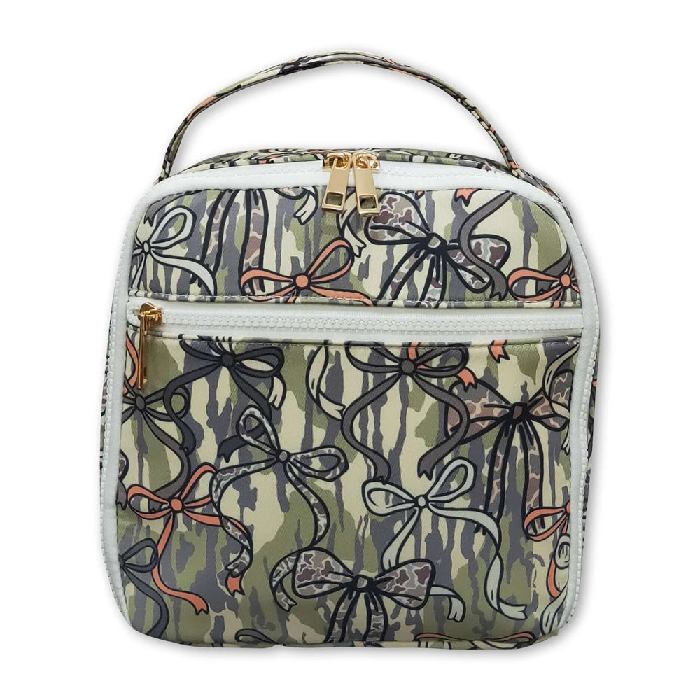 RTS NO MOQ Sibling milk silk Baby Kids Floral Bow Print Thermal Lunch Bags Boxes