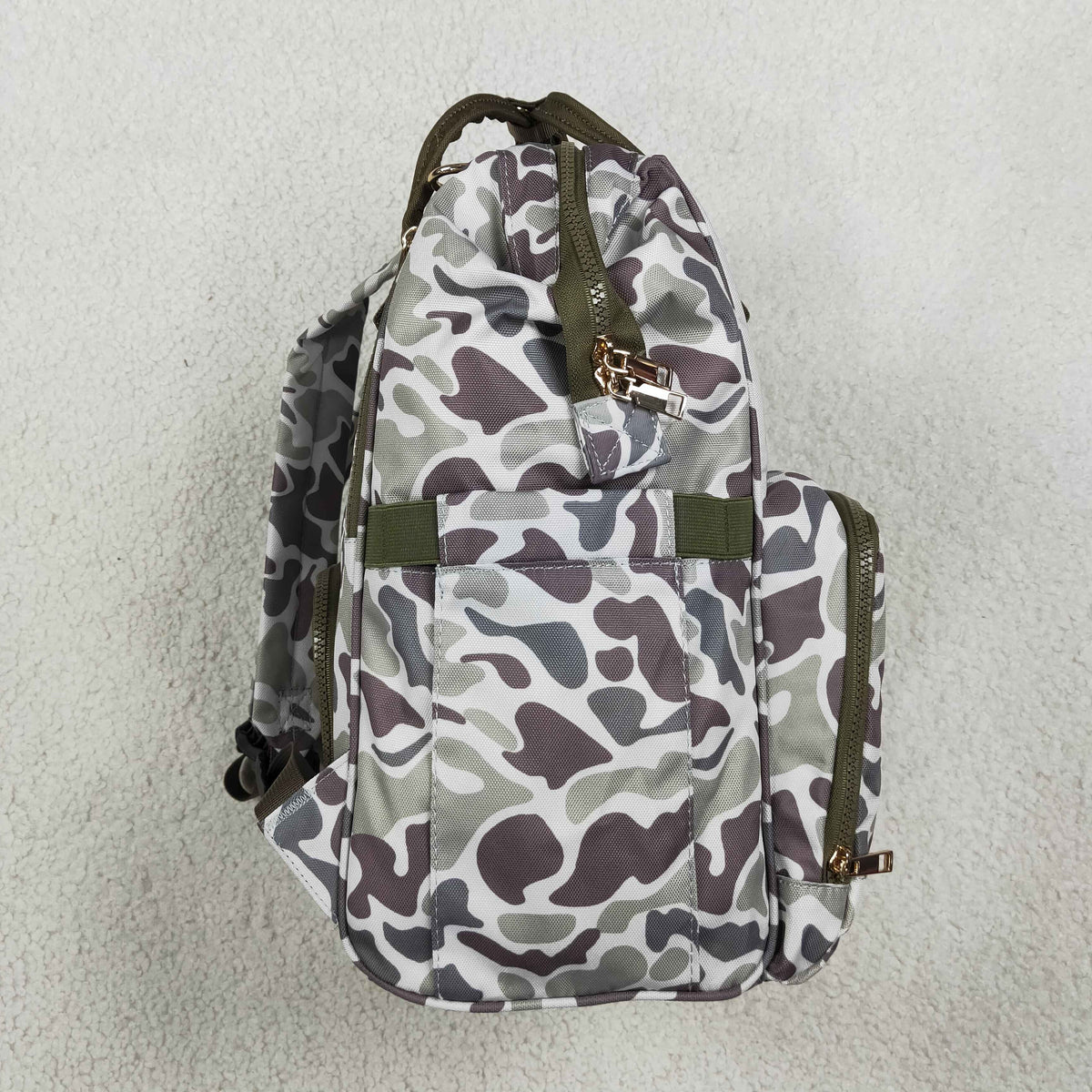 NEW RTS NO MOQ Bag BA0403 Embroidery Grey Camo Embroidery Dogs Zipper Mommy Diaper Backpacks Bags