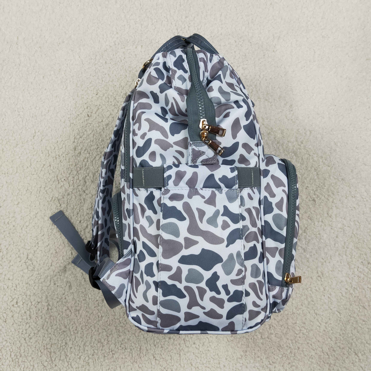 NEW RTS NO MOQ Bag BA0406 Grey Camo Zipper Mommy Diaper Backpacks Bags