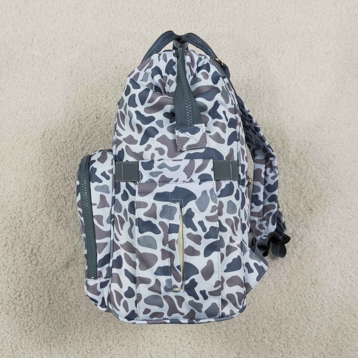 NEW RTS NO MOQ Bag BA0406 Grey Camo Zipper Mommy Diaper Backpacks Bags