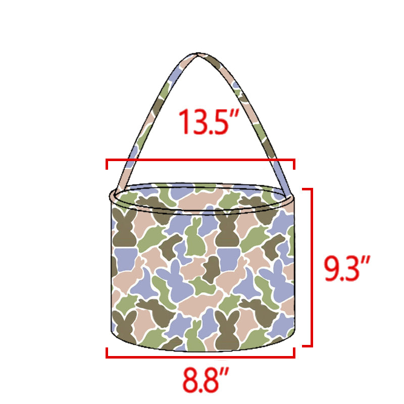 (Preorder new) No moq BA0437 Baby Kids Bunny Rabbit Camo Print Easter Basket