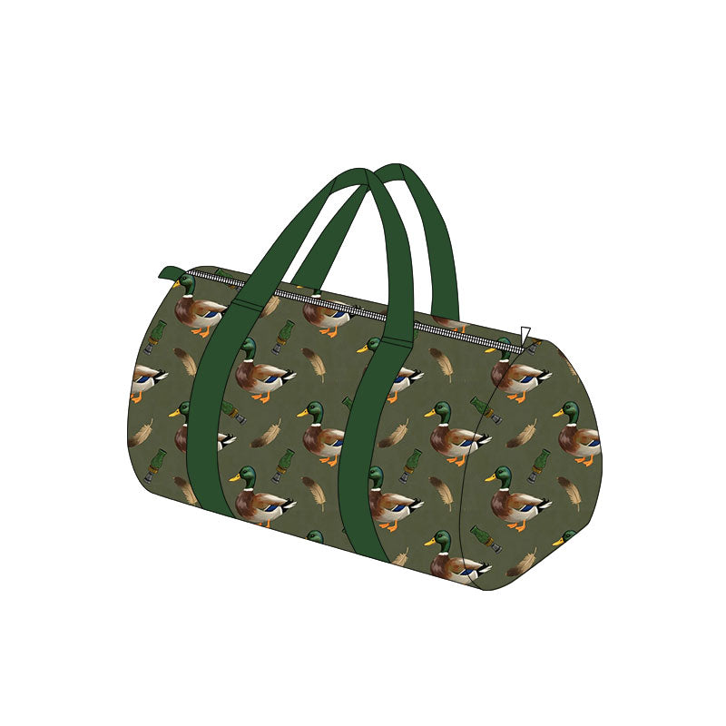 (Preorder new) No moq Baby Kids Green Duck Print Backpack Duffle Bag Insulated Lunch Box