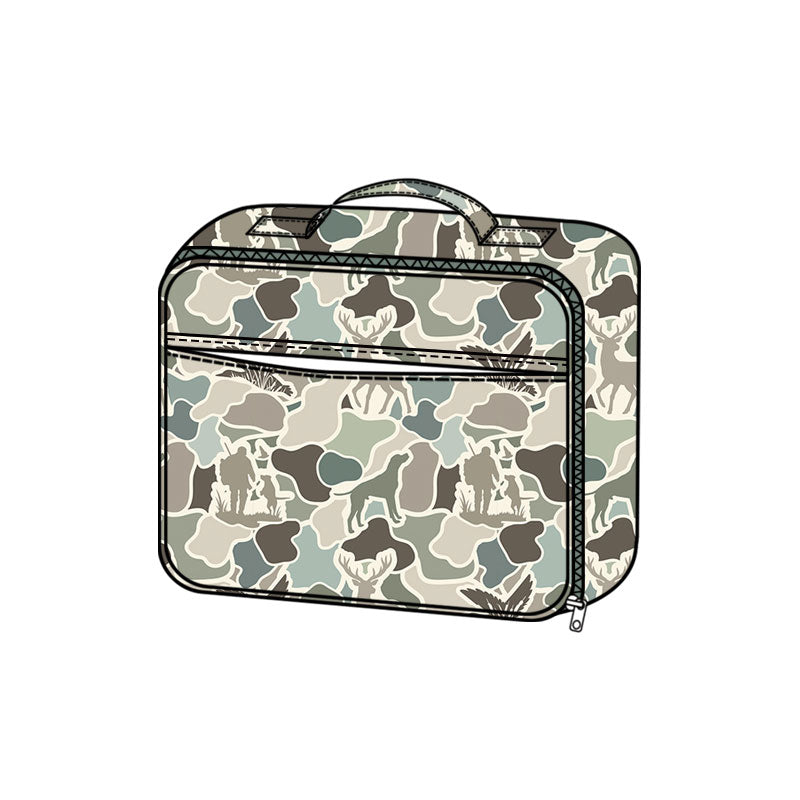 (Preorder new) No moq Baby Kids Deer Dogs Ducks Camo Print Backpack Duffle Bag Insulated Lunch Box