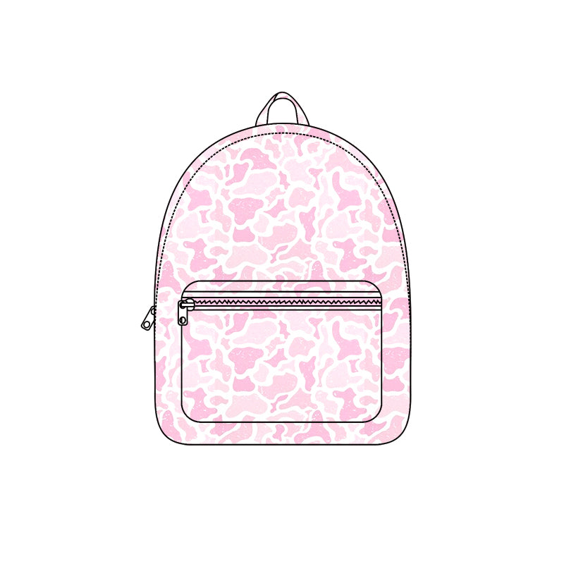 (Preorder new) No moq Baby Kids Pink Camo Print Backpack Duffle Bag Insulated Lunch Box