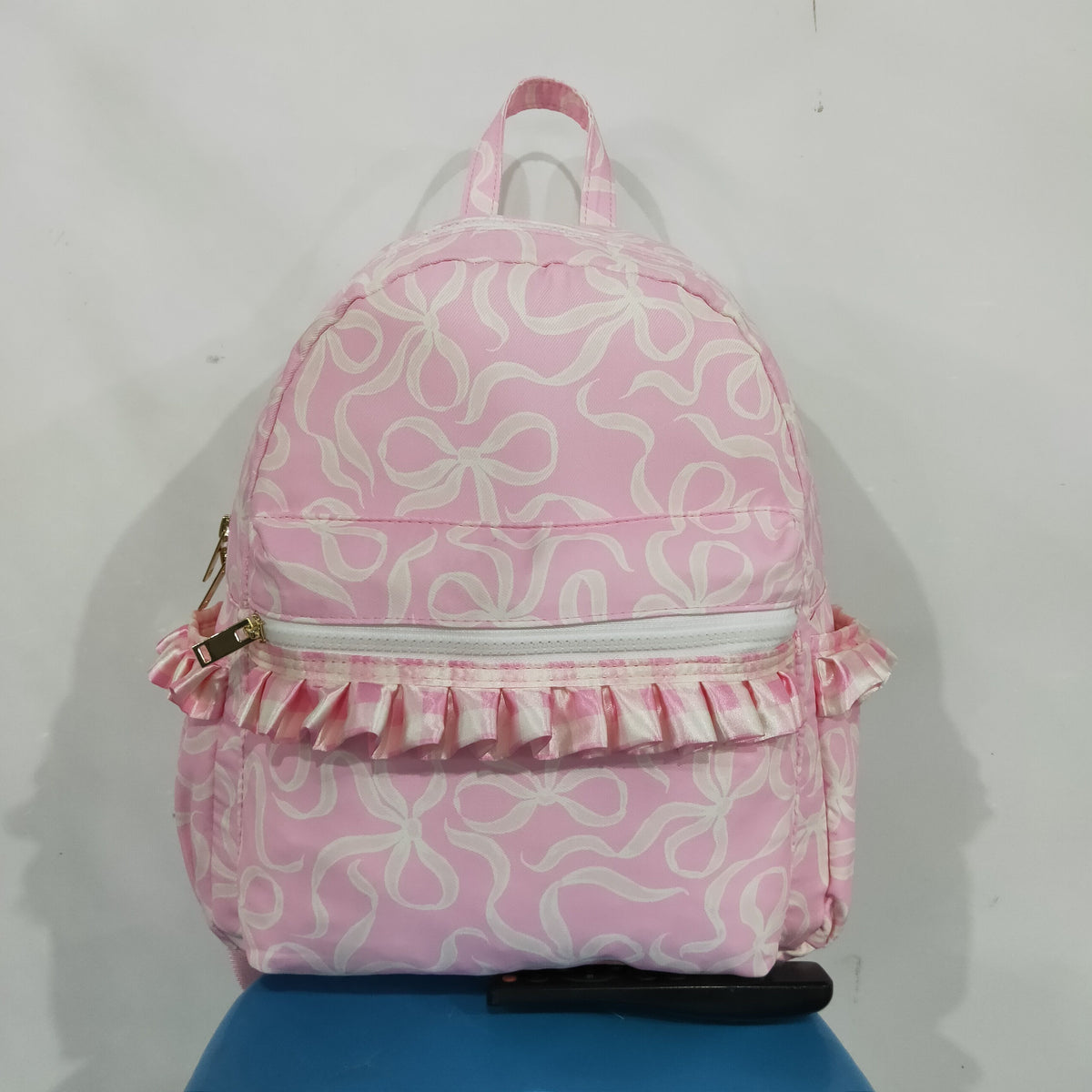 NEW RTS NO MOQ Bags BA0459 Kids Girls Pink Bows Plaid Cute School Backpack Bags