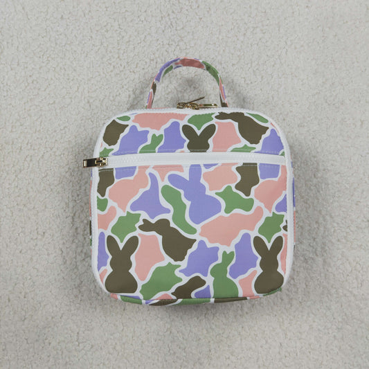 NEW RTS NO MOQ Bag BA0463 Baby Kids Rabbits Camo Easter Zipper School Lunch Boxes