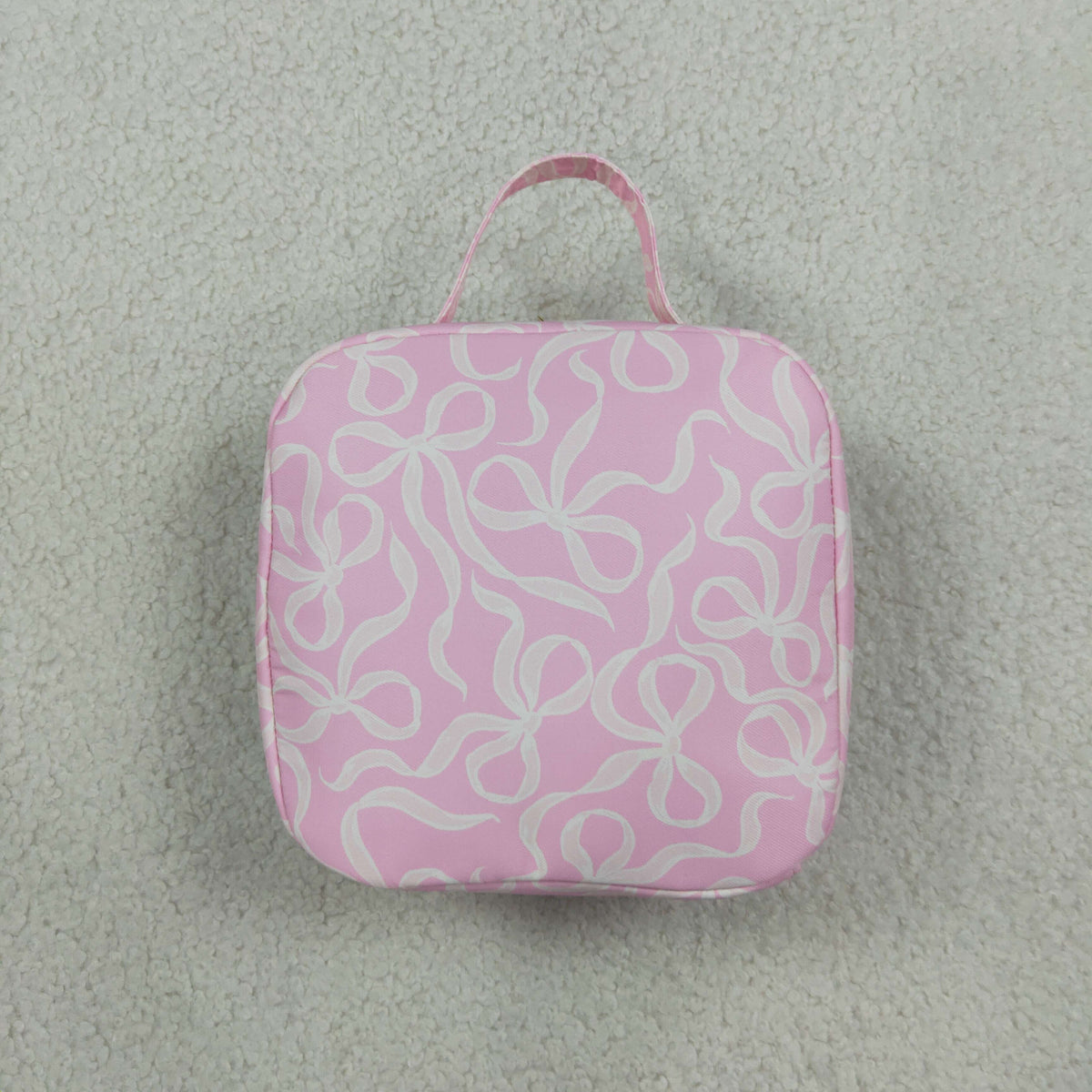 NEW RTS NO MOQ Bag BA0464 Baby Kids Pink Bows Zipper School Lunch Boxes