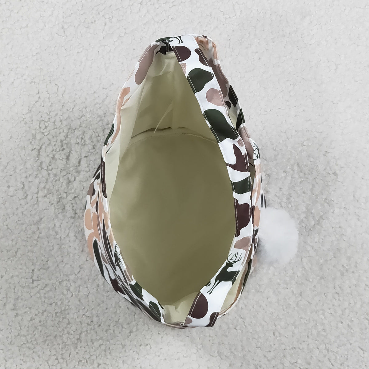 NEW RTS NO MOQ Bag BA0466 Embroidery Rabbits Baby Kids Khaki Brown Camo Easter Gift Bucket Baskets Bags