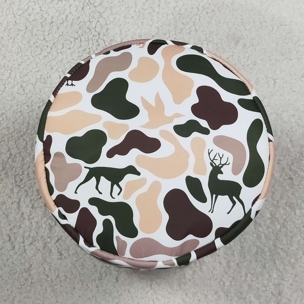 NEW RTS NO MOQ Bag BA0466 Embroidery Rabbits Baby Kids Khaki Brown Camo Easter Gift Bucket Baskets Bags