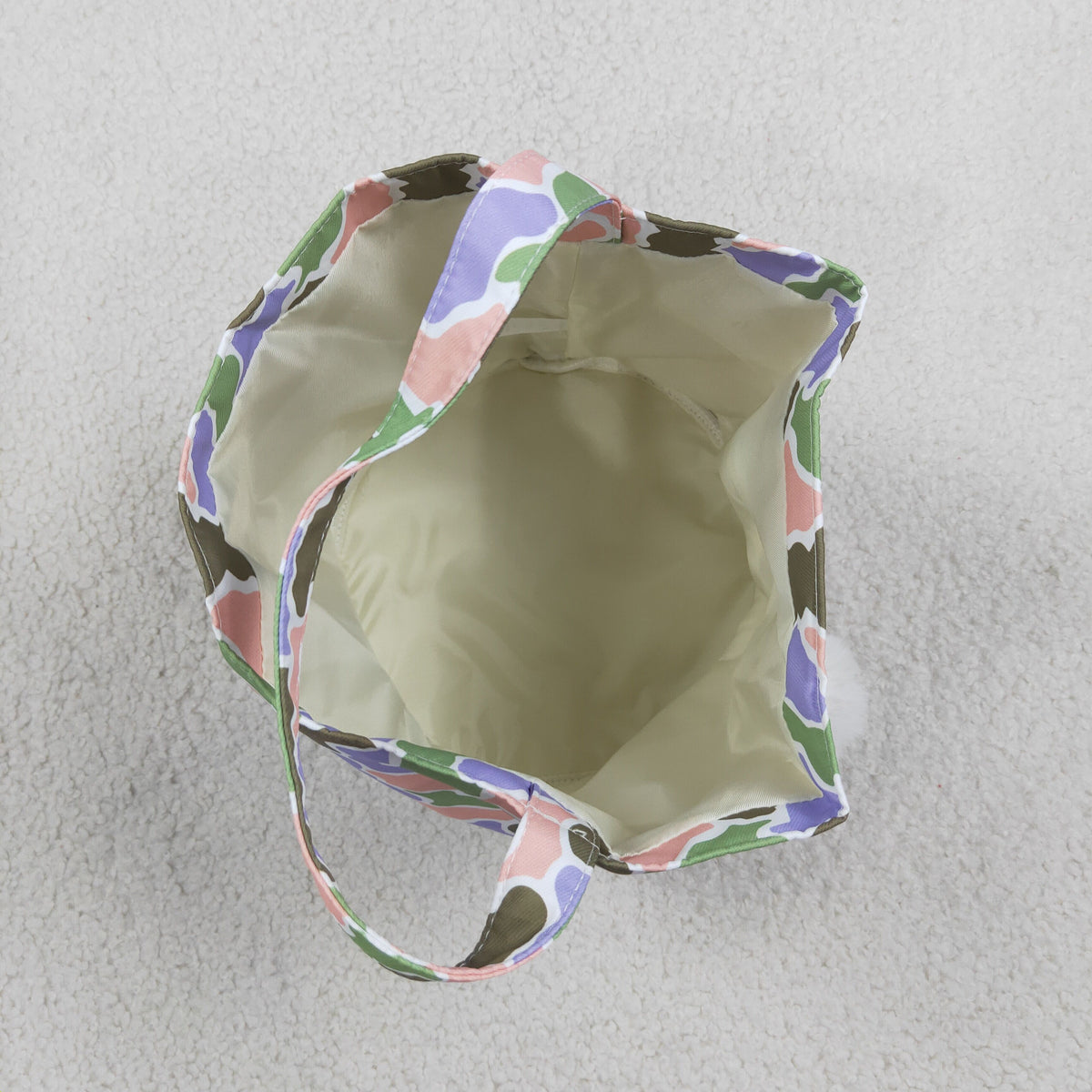 NEW RTS NO MOQ Bag BA0467 Embroidery Rabbits Baby Kids Pink Green Camo Easter Gift Bucket Baskets Bags