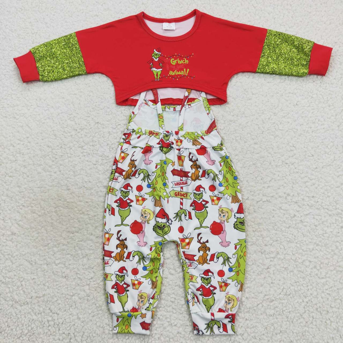 GLP0687 Cute Clothes red green long sleeve white trousers suit