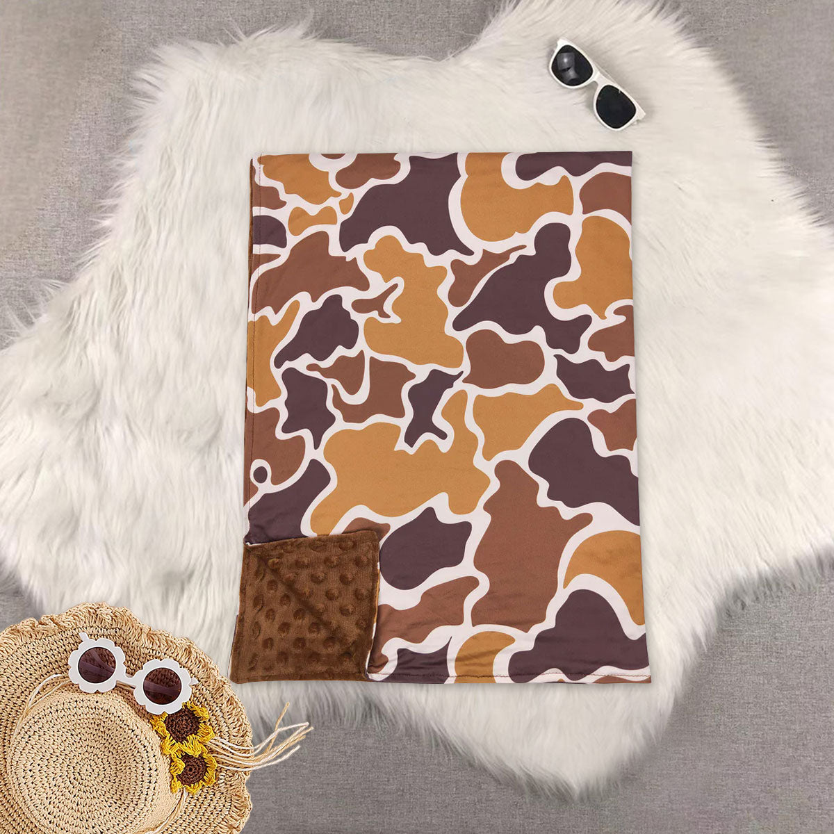 RTS NO MOQ Sibling baby kids Summer duck camouflage baby blankets