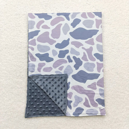 Best Sell RTS Children's Grey Camo Minky Blankets Soft Baby Toddler Blanket Lightweight Snuggle Dole Outfit for Boys And Girls