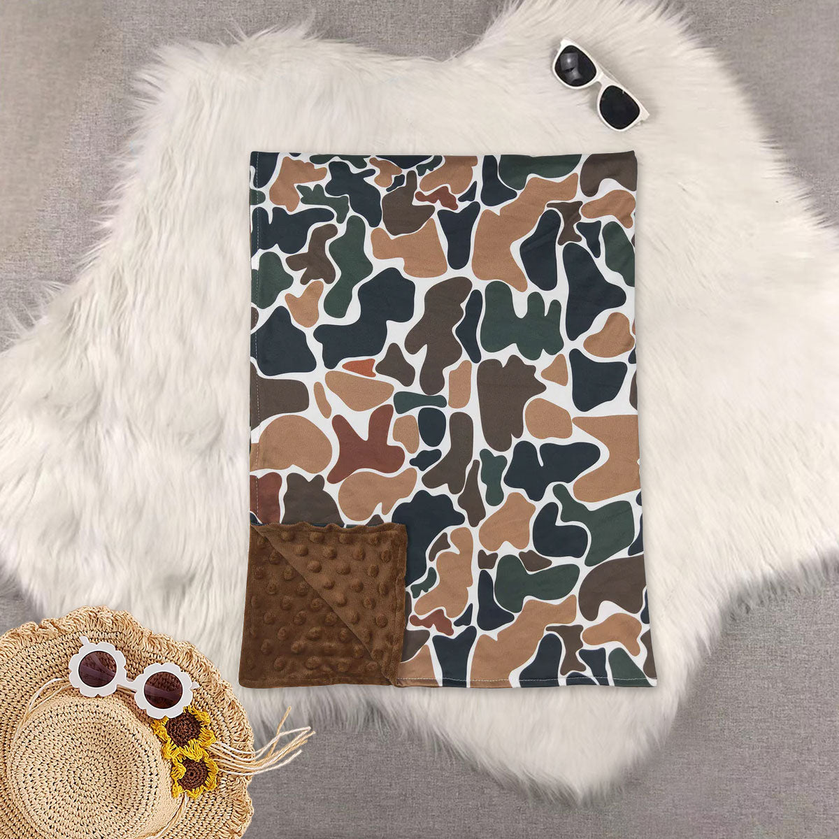 RTS NO MOQ Sibling baby kids Summer duck camouflage baby blankets