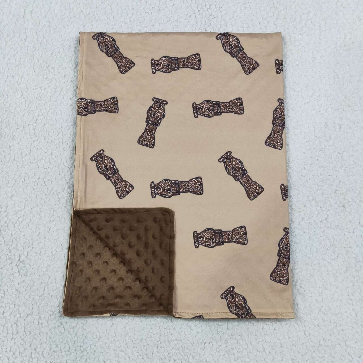 NEW RTS NO MOQ Blankets BL0165 Baby Kids Hunting Duck Call Brown Blanket