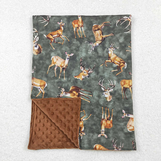Best Sell RTS Southern Deers Baby Toddler Children Minky Blankets Soft Plush Blanket for Kids Cozy Warm Fleece Blanket in Assorted Colors