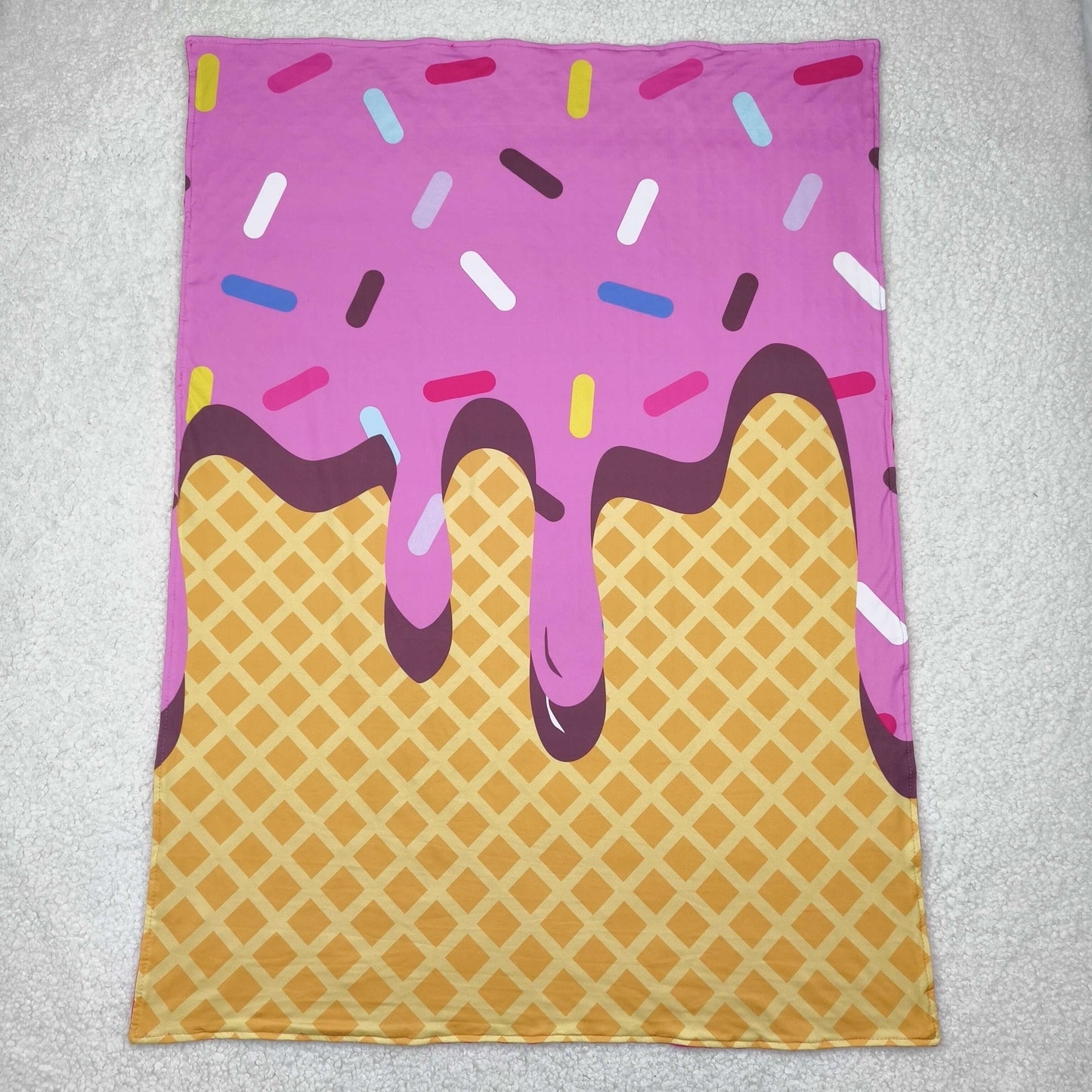 RTSNO MOQ BL0201 Waffle ice cream rose red baby blanket