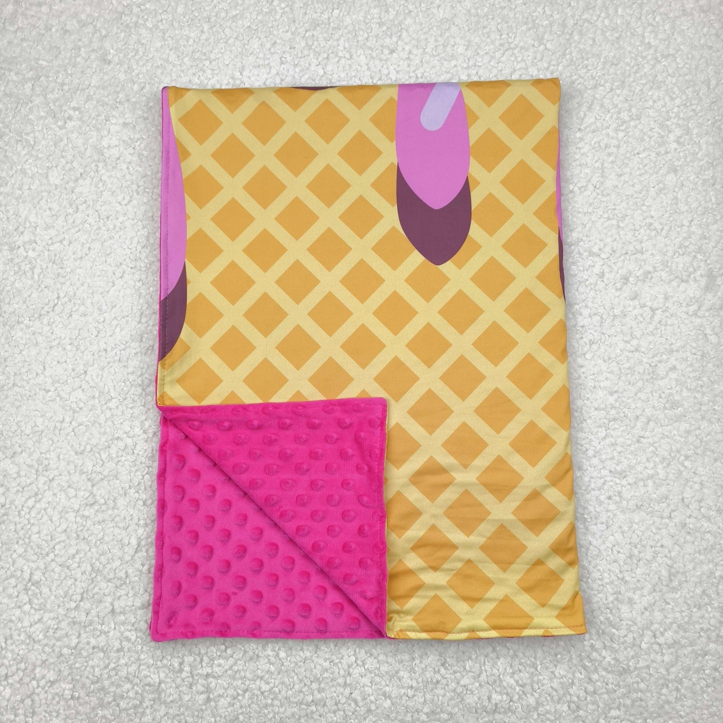 RTSNO MOQ BL0201 Waffle ice cream rose red baby blanket