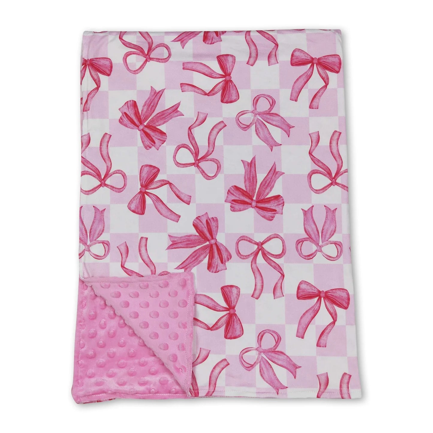 RTS NO MOQ Sibling milk silk Baby Girls Cute Colorful Bow Print Blankets