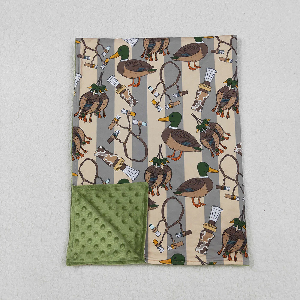 Best Sell RTS Baby Kids Green Ducks Calls Southern Hunting Minky Blankets Soft Cozy Toddler Blanket Unisex Plush Blanket for All Seasons