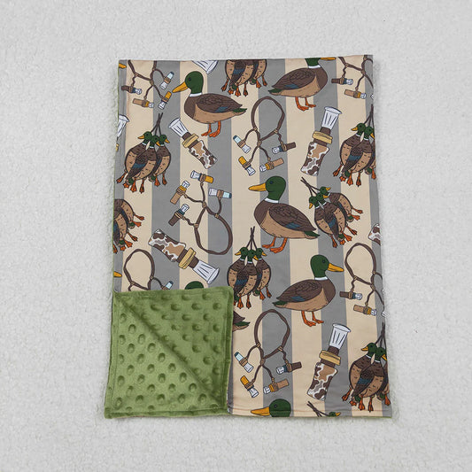 Best Sell RTS Baby Kids Green Ducks Calls Southern Hunting Minky Blankets Soft Cozy Toddler Blanket Unisex Plush Blanket for All Seasons