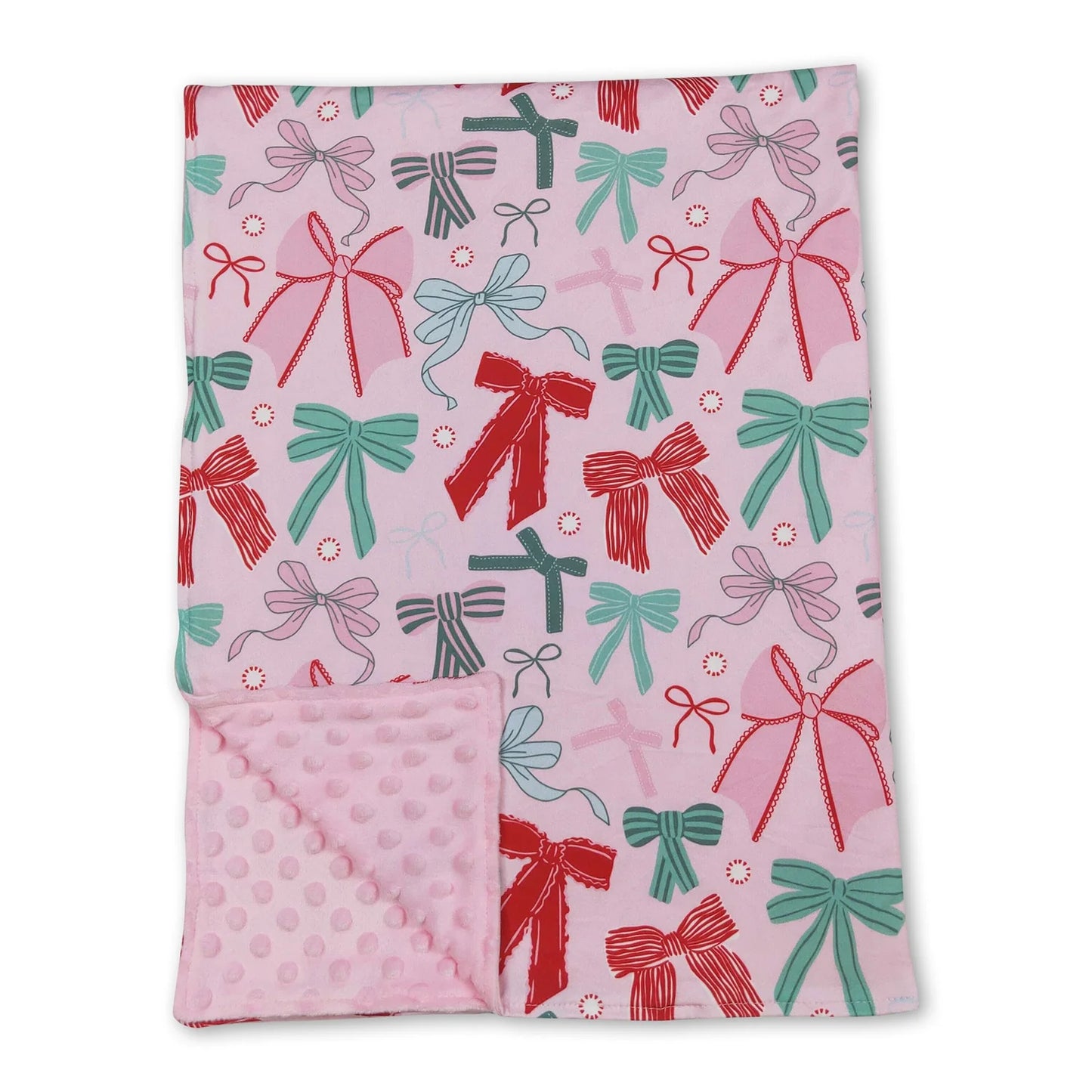 RTS NO MOQ Sibling milk silk Baby Girls Cute Colorful Bow Print Blankets