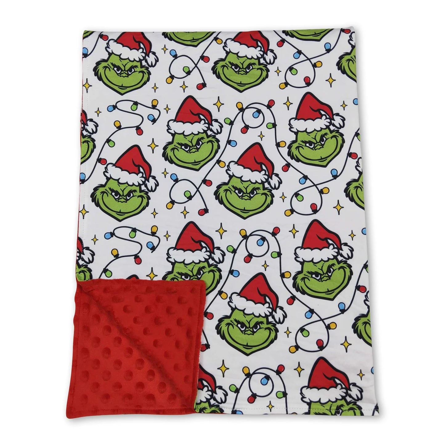 RTS NO MOQ Sibling milk silk Cute Clothes Baby Boys Girls Christmas Lights Print Zipper Footie Romper Christmas Pajama Set With Blanket