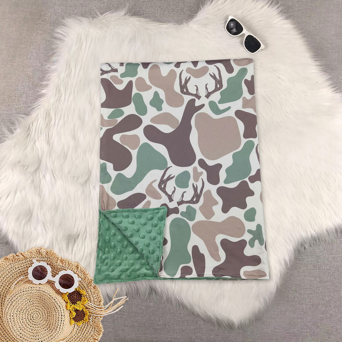 RTS NO MOQ Sibling baby kids newborn Summer duck bow camouflage baby blankets