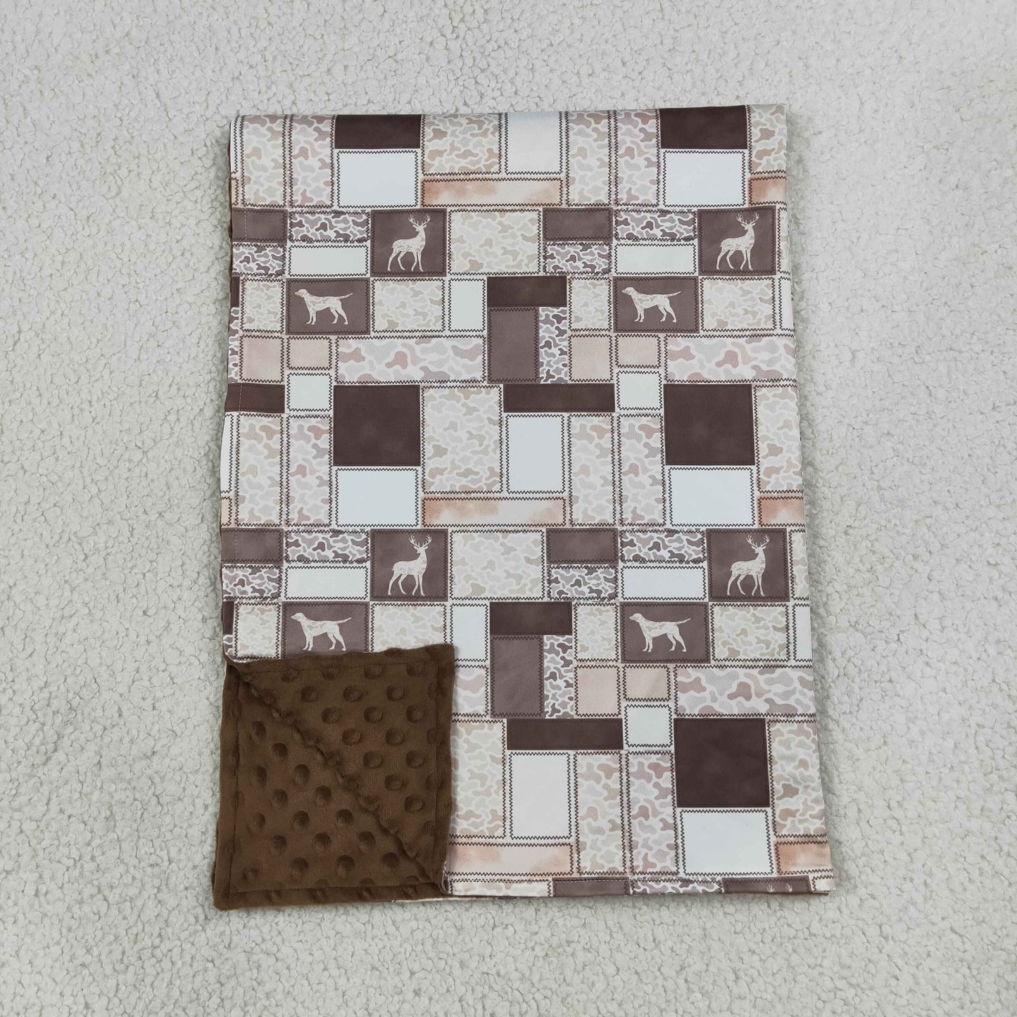 NEW RTS NO MOQ milk silk BL0249 Toddler Kids Dogs Deer Ducks Animal Camo Check Print  Blanket