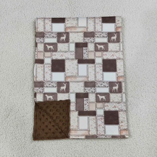 NEW RTS NO MOQ milk silk BL0249 Toddler Kids Dogs Deer Ducks Animal Camo Check Print  Blanket