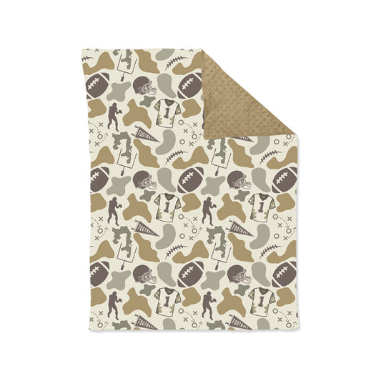 (Preorder new) No moq BL0250 Baby Boys Camo Football Print Warm Team Blankets