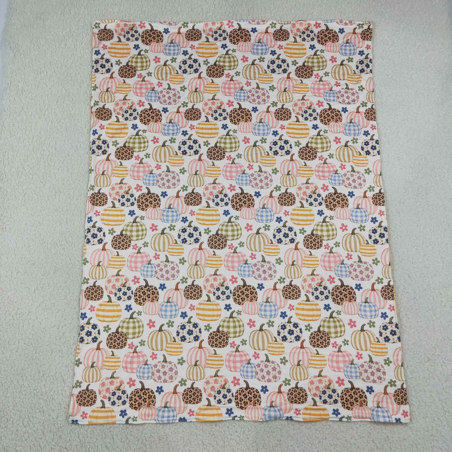 RTS NO MOQ milk silk BL0252 Baby Girls Flowers Pumpkins Fall Blankets