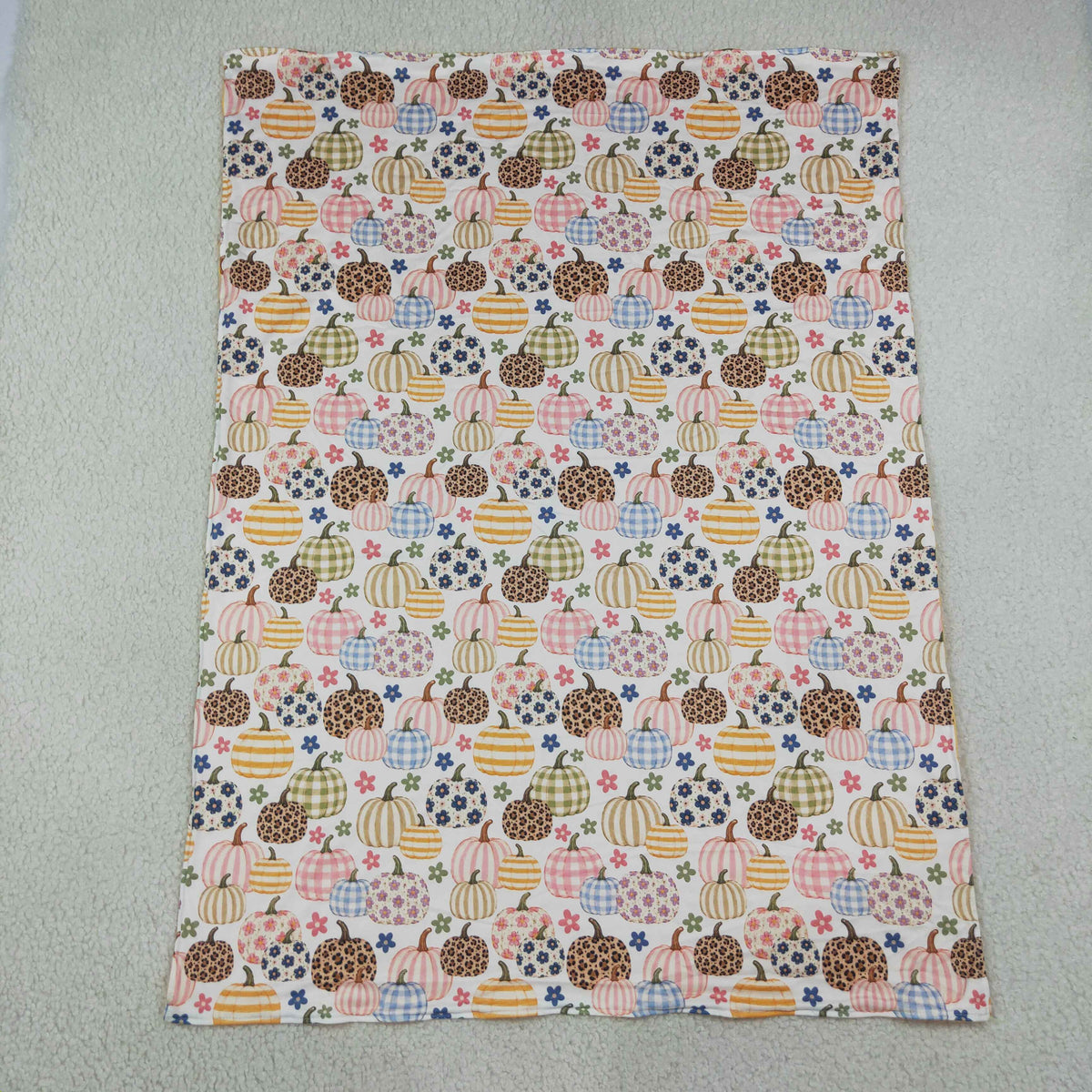 NEW RTS NO MOQ Blankets BL0252 Baby Girls Flowers And Pumpkins Print Blankets