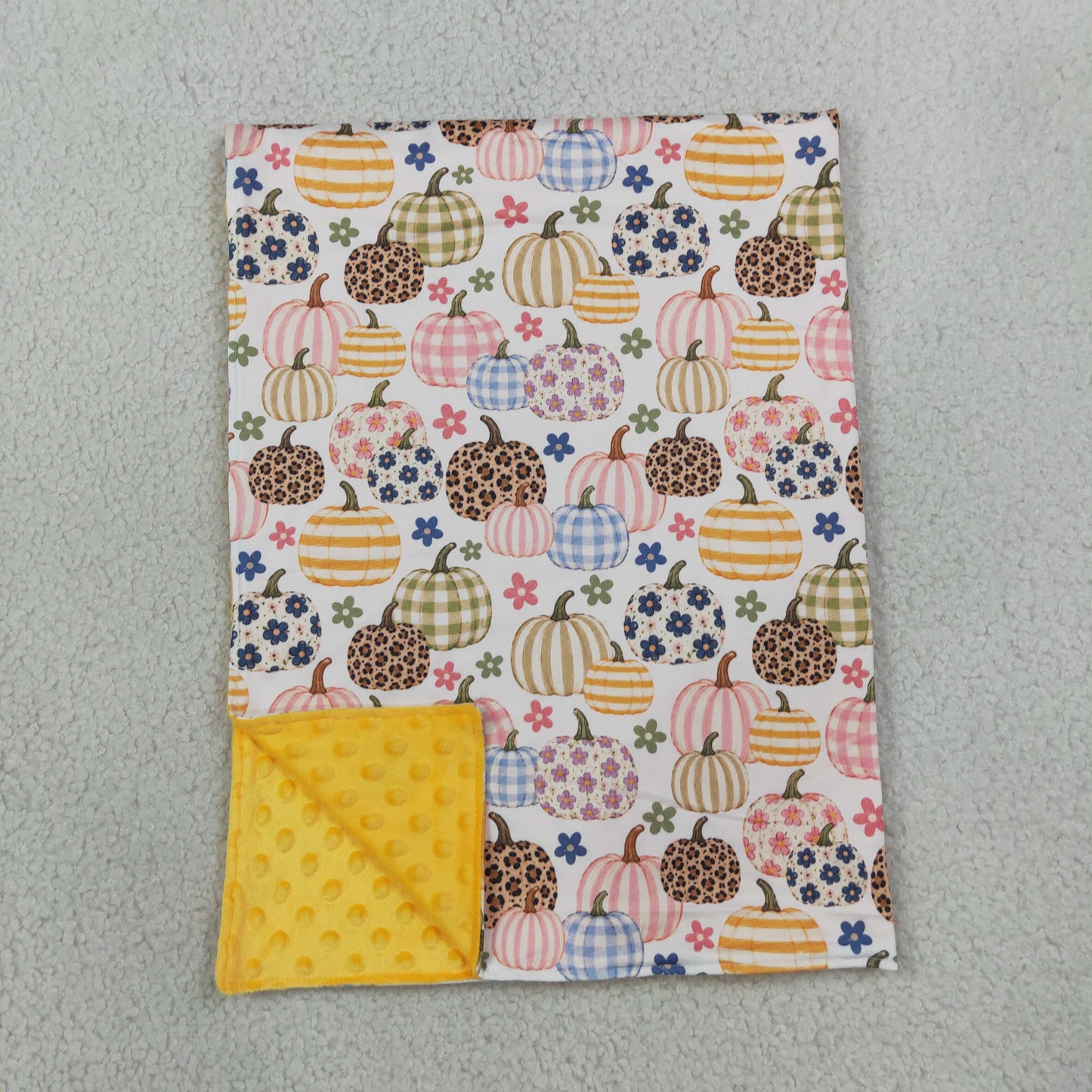 RTS NO MOQ milk silk BL0252 Baby Girls Flowers Pumpkins Fall Blankets