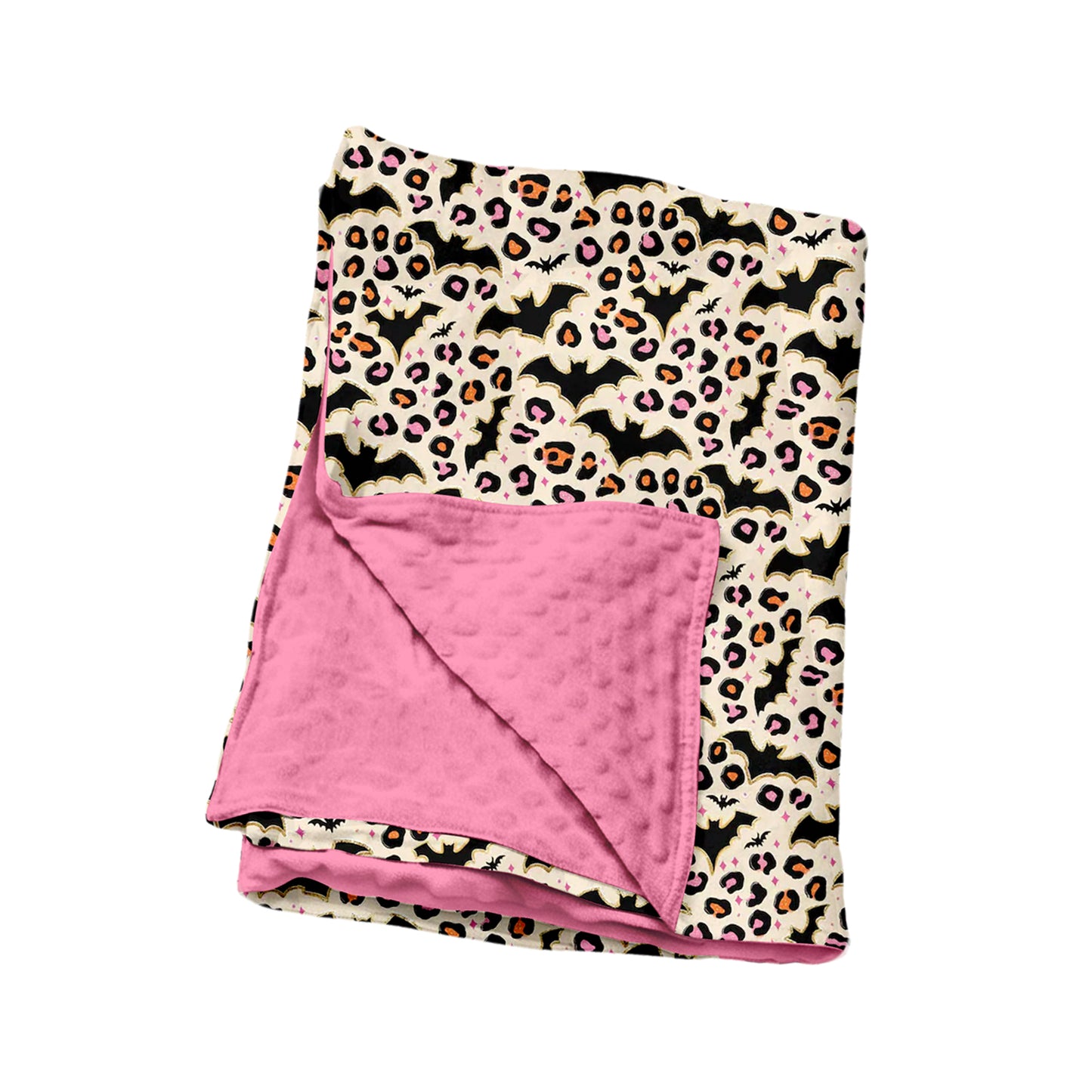 (Preorder new) No moq BL0254 Baby Girls Leopard Bats Halloween Print Blankets