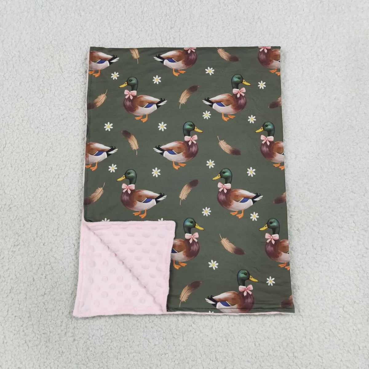 NEW RTS NO MOQ Blankets BL0283 Baby Kids Flowers Ducks Hunting Blanket
