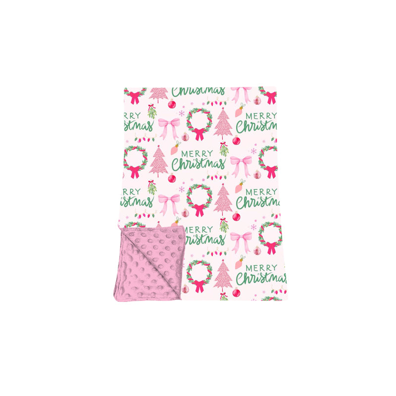 (Preorder new) No moq Baby girl Christmas Tree Kids Pajama Set Cute Zipper romper blanket