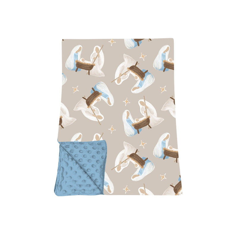 (Preorder new) No moq Girls Baby  pattren Pajama Set with romper Minky Blanket