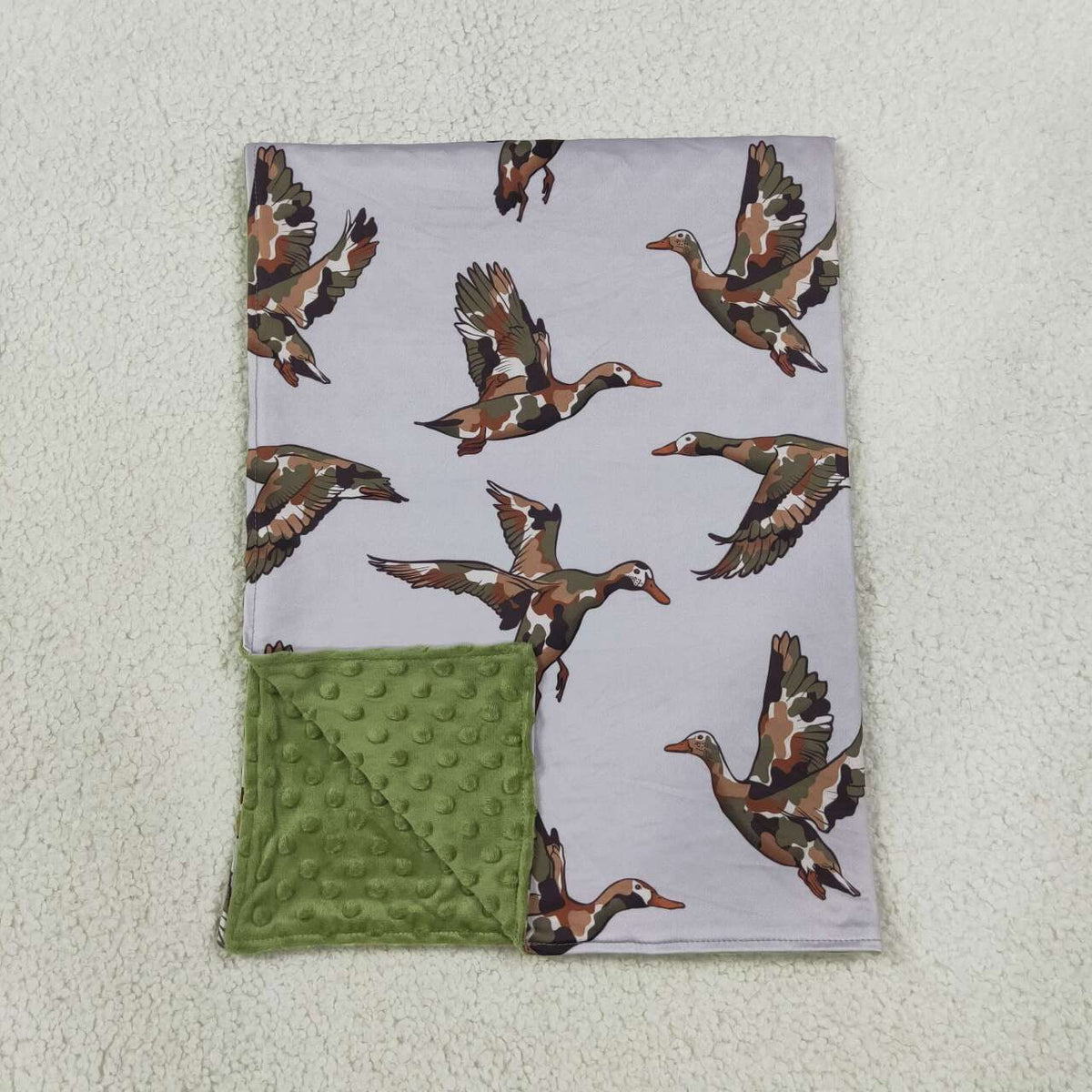 NEW RTS NO MOQ Blankets BL0288 Baby Kids Camo Ducks Hunting Blanket