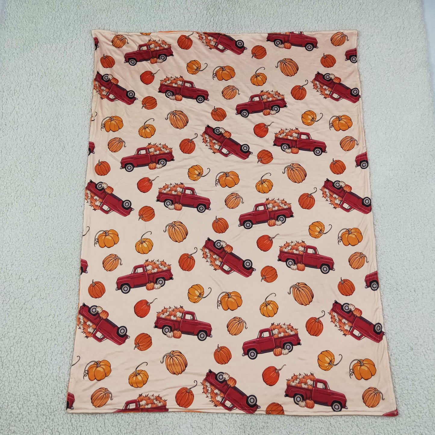 NEW RTS NO MOQ Blankets BL0289 Baby Kids Pumpkins Trucks Fall Blankets