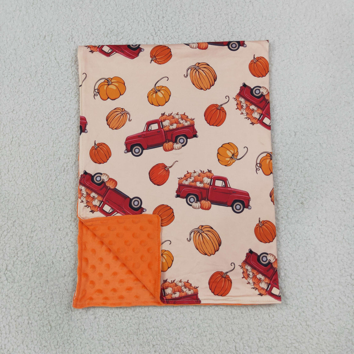 NEW RTS NO MOQ Blankets BL0289 Baby Kids Pumpkins Trucks Fall Blankets