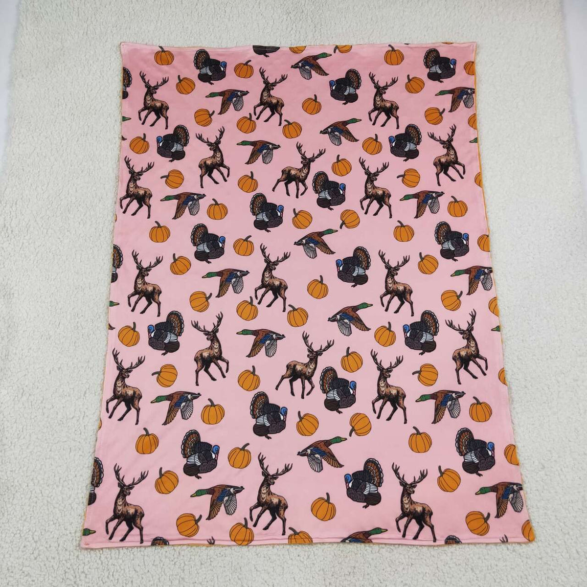 NEW RTS NO MOQ Blankets BL0293 Baby Kids Pumpkin Ducks Deer Turkey Thanksgivings Blanket