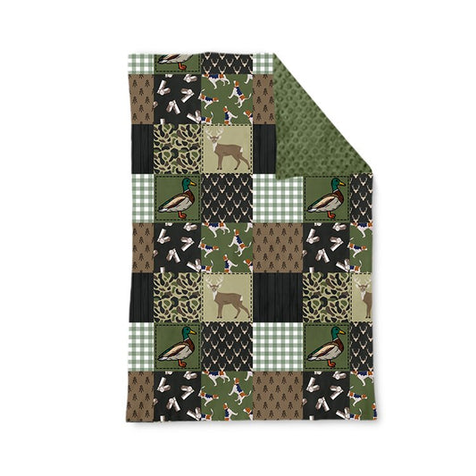 (Preorder new) No moq BL0297 Baby Kids Ducks Deer Camo Checked Hunting Blankets