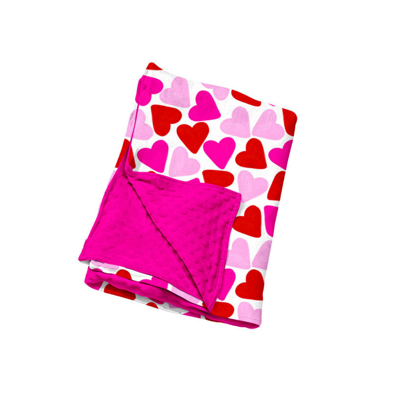 (Preorder new) No moq Adult To Match Kids Pink Red Hearts Button Top Pant Valentines Fur Sleeves Pajamas Sets Romper Blankets Dress
